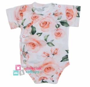 Body dla niemowlaka dziewczynki w kwiaty na krótki rękaw Mrofi Maddie