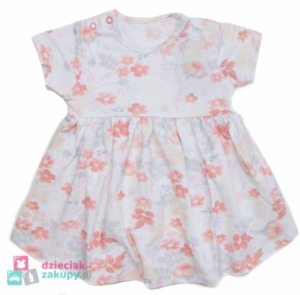 Sukienka dla dziewczynki niemowlaka w kwiaty na krótki rękaw Mrofi Summer Flowers