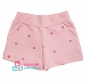 Spodenki krótkie dla dziewczynki w grochy ATUT różowe