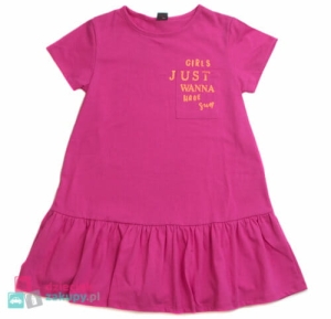 Sukienka dla dziewczynki z falbaną na krótki rękaw ATUT