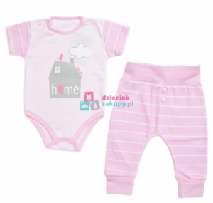 Body na krótki rękaw i spodnie dla niemowlaka dziewczynki Mrofi Home