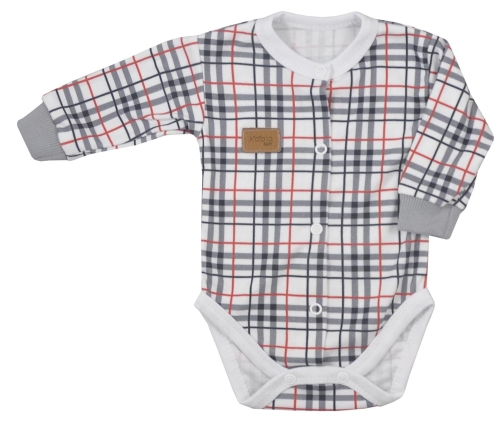 Body na długi rękaw dla chłopca niemowlaka Koala Baby Jack kratka.jpg