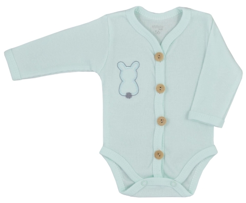 Body na długi rękaw dla niemowlaka zapinane na guziki Koala Baby seledynowe.jpg