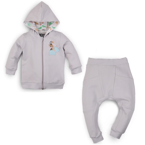 Dres dla chłopca niemowlaka bluza z kapturem na zamek i spodnie Nini Nosorożec .jpg