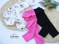 Legginsy z falbanką dla niemowlaka dziewczynki Gamex Prążek .jpg
