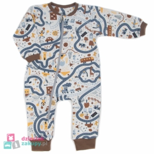 Pajac dla niemowlaka chłopca na zamek bez stóp Mrofi Ekspres