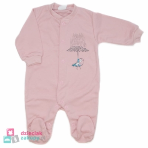 Pajac dla niemowlaka dziewczynki Mrofi Bird różowy