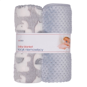 Ciepłe koce dla niemowląt zestaw 2 szt.szare