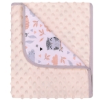 Kocyk minky dla niemowlaka Sowa kremowy