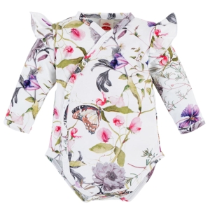 Body kopertowe  dla niemowlaka dziewczynki na długi rękaw Makoma Kwiaty