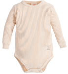 Body dla niemowlaka  na długi rękaw gruby prążek Makoma Harmony beżowe