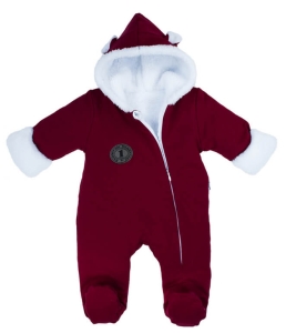 Ciepły pajacyk dla noworodka Bamarnicol bordowy