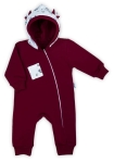 Dresowy pajacyk dla niemowlaka chłopca Bamarnicol bordowy