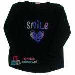 Bluzka dla dziewczynki z napisem Smile Carmen czarna