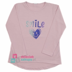 Bluzka dla dziewczynki z napisem Smile Carmen różowa
