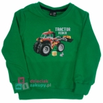 Bluza dla chłopca z traktorem GT zielona