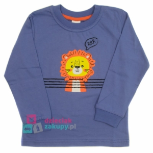 Bluzka z lwem dla chłopca Pettino błękitna