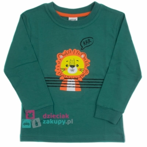 Bluzka z lwem dla chłopca Pettino zielona