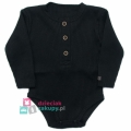 Body dla niemowlaka na długi rękaw prążek Mrofi Polo czarne (.jpg