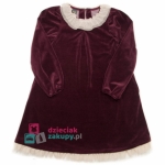Elegancka welurowa sukienka z kołnierzykiem dla dziewczynki Atut
