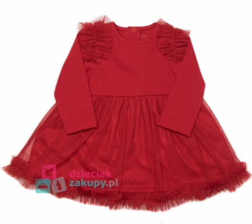 Elegancka czerwona tiulowa sukienka dziewczęca Atut.jpg