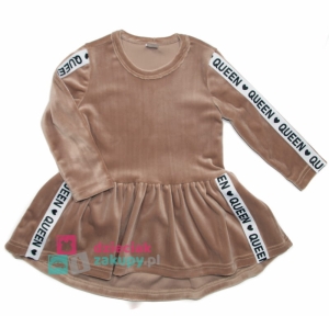 Welurowa sukienka dla dziewczynki Queen Pettino