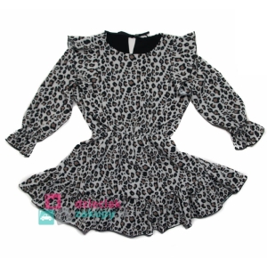 Elegancka sukienka w panterkę dla dziewczynki