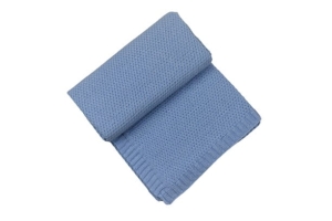 Kocyk dzianinowy dla niemowlaka niebieski