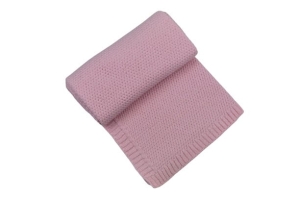 Kocyk dzianinowy dla niemowlaka różowy