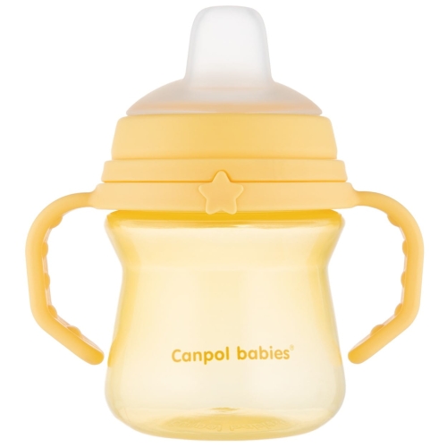 Kubek treningowy z niekapiącym silikonowym ustnikiem  150 ml Canpol 56/614 yel.jpg