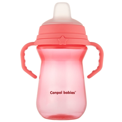 Kubek treningowy z niekapiącym silikonowym ustnikiem  250 ml Canpol 56/615 pin.jpg