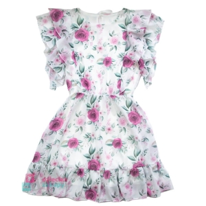 Elegancka sukienka dla dziewczynki  na lato w różyczki Mona