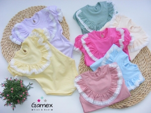 Body dla niemowlaka dziewczynki z koronką Gamex Koronka