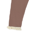 Legginsy prążkowane dla dziewczynki z koronką Bamarnicol brązowe.jpg