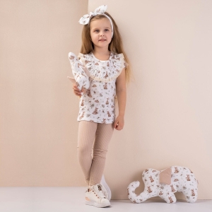 Komplety dla dziewczynki na lato bluzka i spodnie Bamarnicol