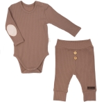 Komplet ubrań dla chłopca niemowlaka prążek body i spodenki Bamarnicol
