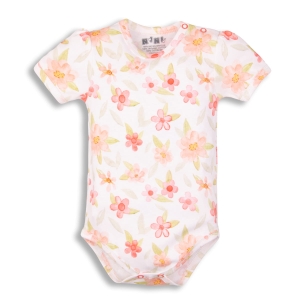 Body  dla niemowlaka dziewczynki na krótki rękaw w kwiaty Nini