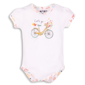 Body dla niemowlaka dziewczynki na krótki rękaw  z rowerem Nini