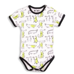 Body na krótki rękaw dla niemowlaka chłopca w krokodyle Nini