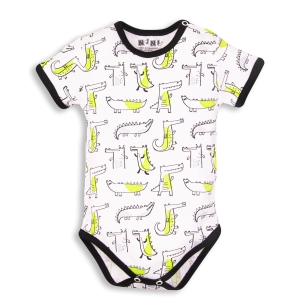 Body na krótki rękaw dla niemowlaka chłopca w krokodyle Nini