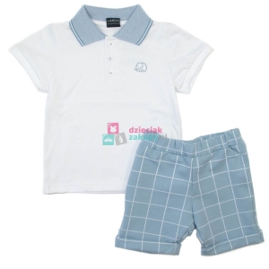 Komplet ubranek dla chłopca koszulka polo na krótki rękaw i spodenki Gt Słoń