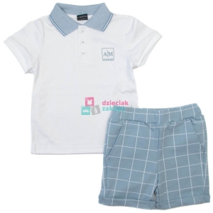 Komplet ubranek dla chłopca koszulka polo na krótki rękaw i spodenki GT