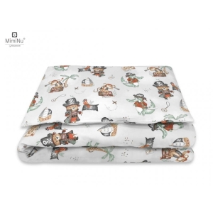 Pościel do łóżeczka 2 elementowa dla niemowląt 120x90 Piraci szara