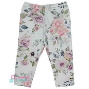 Legginsy w kwiaty dla dziewczynki niemowlaka Atut