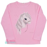 Bluzka dziewczęca z koniem różowa Atut