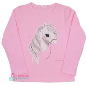 Bluzka dziewczęca z koniem różowa Atut