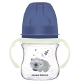 Butelka antykolkowa dla noworodka Canpol Babies ze świecącymi uchwytami Sleepy Koala 120 ml 35/236 blu.jpg