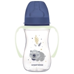 Butelka antykolkowa Canpol Babies ze świecącymi uchwytami Sleepy Koala 240 ml 35/237 blu