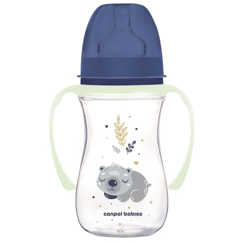 Butelka antykolkowa Canpol Babies ze świecącymi uchwytami Sleepy Koala 240 ml 35/237 blu .jpg