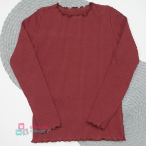 Bluzka prążkowana dla dziewczynki bordowa Atut